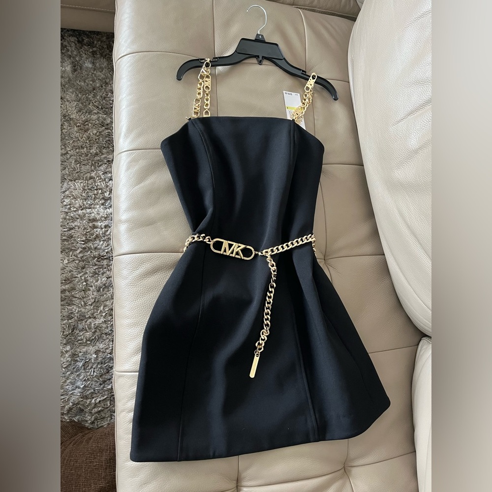 Michael Kors Stretch Crepe Belted Mini Dress (Size 4)